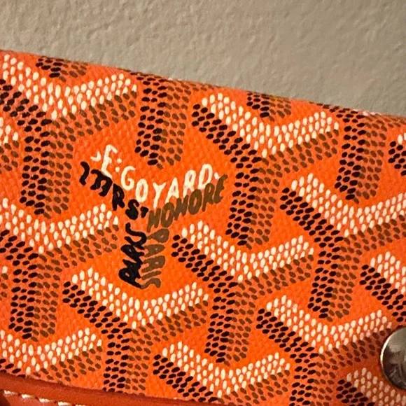 Goyard Orange Chevron Snap Wallet - Picture 5 of 10